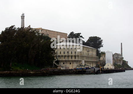 Quai d'Alcatraz, l'île d'Alcatraz, San Francisco Bay, California, USA Banque D'Images