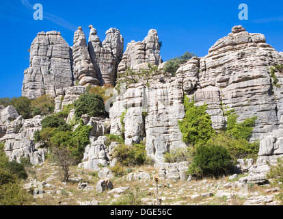 Parque Natural del Torcal de Antequera, Province de Malaga, Espagne Banque D'Images