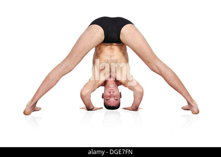 En position man practicing yoga Banque D'Images