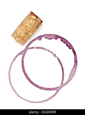 Tache de vin et tire-bouchon Banque D'Images
