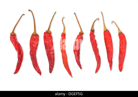 Piments séchés With Clipping Path Banque D'Images