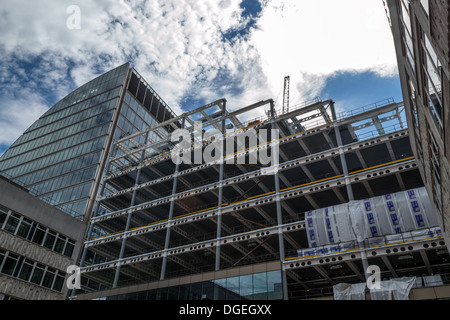 Au cours de la construction d'échange Moorgate montrant la construction métallique Banque D'Images