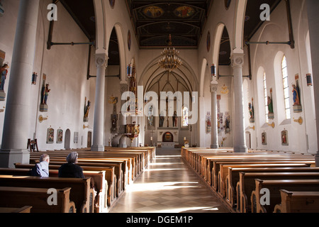 L'église paroissiale de Saint Pierre et Paul, Oberstaufen, supérieur, Allgaeu Bayerisch souabe, Allgaeu, Bavaria. Banque D'Images