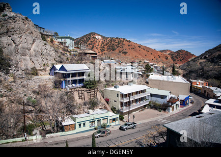 La ville minière de cuivre de Bisbee, Arizona. Banque D'Images