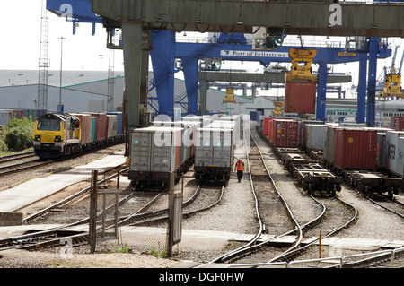 Gare d port de Felixstowe, Suffolk, UK. Banque D'Images