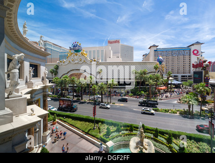 Harrah's et les casinos Quad vu du Forum Shops at Caesars, Las Vegas Boulevard (le Strip), Las Vegas, Nevada, USA Banque D'Images