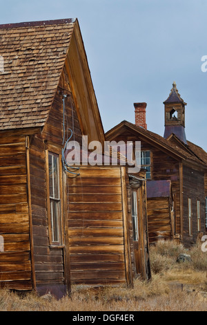 Maisons en bois, Bodie State Historic Park, comté de Mono, en Californie Banque D'Images