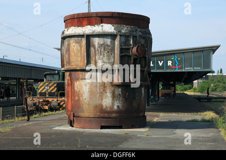 D-Oberhausen, Ruhr, Bas-rhin, Rhénanie du Nord, Westphalie, NRW, LVR Industrial Museum, musée de la gare principale de Oberhausen, plate-forme, foundry louche Banque D'Images