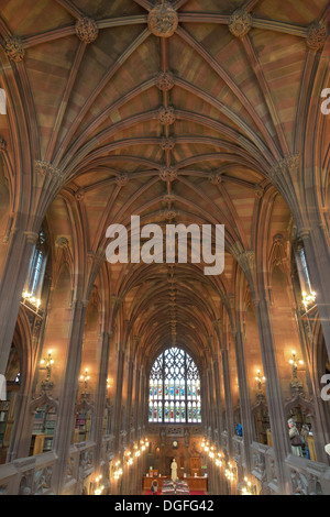 Salle de lecture, la bibliothèque John Rylands, Deansgate Manchester, UK Banque D'Images