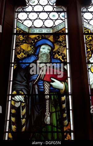 Vitraux de John Rylands Library, Deansgate Manchester, UK Banque D'Images