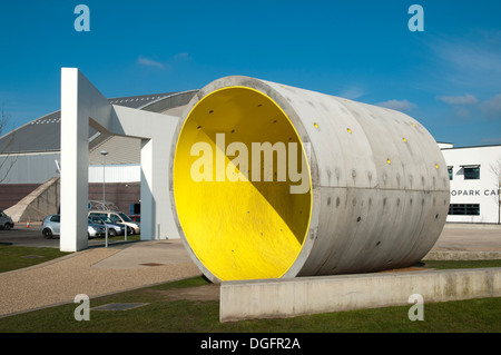 Tube de béton pour les VTT à la Centre national de cyclisme à Sportcity, Clayton, Eastlands, Manchester, Angleterre, RU Banque D'Images