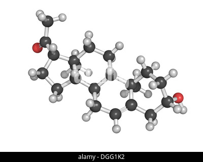 La prégnénolone et molécule neurostéroïde prohormone, structure chimique Banque D'Images
