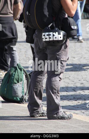 Rome, Italie. Oct 19, 2013 Des manifestants lors d'un rassemblement d'austérité du gouvernement à Rome, Italie © Gari Wyn Williams/Alamy Live News Banque D'Images