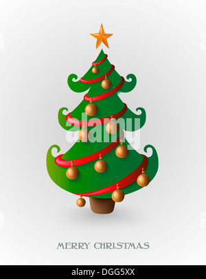 Merry Christmas Tree decoration design. Vecteur EPS10. Banque D'Images