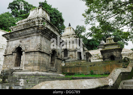 Pandra Shivalaya, complexe complexe du temple de Pashupatinath sur la rivière Bagmati sacrée, Katmandou, Népal, Asie Banque D'Images