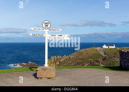 Land's End Cornwall UK plus occidentale de l'Angleterre sur la péninsule à 13 kilomètres de Penwith Penzance Banque D'Images