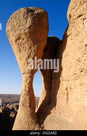 Formations rocheuses d'El Ghessour, Tassili du Hoggar, Tamanrasset, Algérie, Sahara, Afrique du Nord Banque D'Images