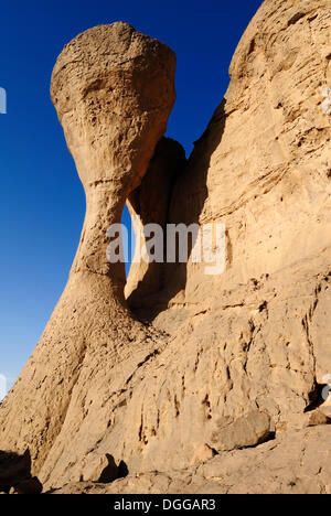 Formations rocheuses d'El Ghessour, Tassili du Hoggar, Tamanrasset, Algérie, Sahara, Afrique du Nord Banque D'Images