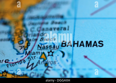 Macro-vision des Bahamas le globe Banque D'Images