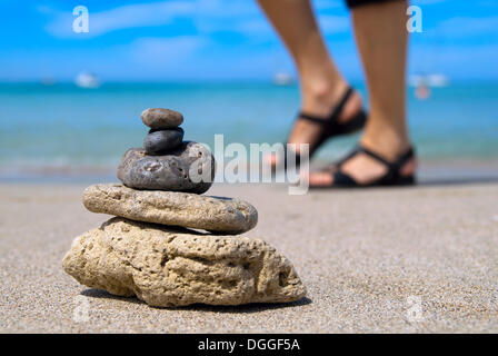 Cairn sur la plage Banque D'Images