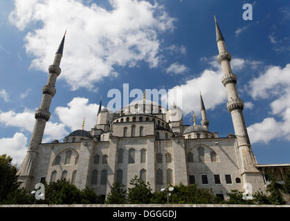 Les minarets et les dômes de la Mosquée Sultan Ahmed, Sultanahmet Camii ou Mosquée Bleue, Sultanahmet, le centre historique Banque D'Images