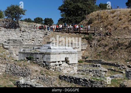 Autel de l'espace dans la ville antique de Troie, Truva, Canakkale, Marmara, l'ouest de la Turquie, Turquie, Asie Banque D'Images