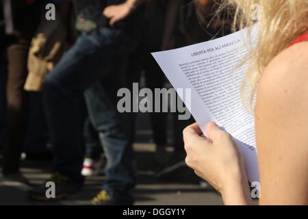 Rome, Italie. Oct 19, 2013 Des manifestants lors d'un rassemblement d'austérité du gouvernement à Rome, Italie © Gari Wyn Williams/Alamy Live News Banque D'Images