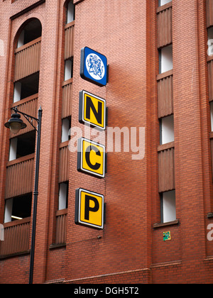 National Car Park signe sur mur extérieur uk Banque D'Images