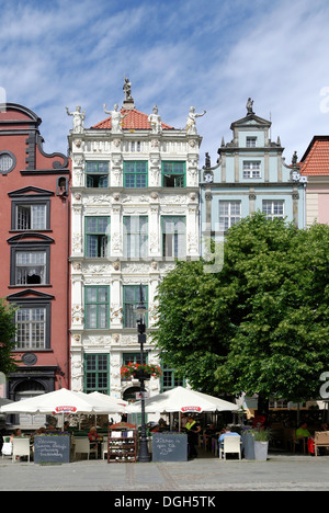 Chambre d'or sur le marché depuis longtemps à Gdansk. Banque D'Images