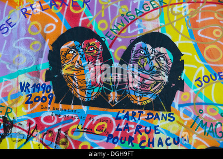 East Side Gallery. Amour, Paix par Andreas Paulun Banque D'Images