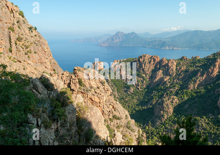 Calanques de Piana, l'ouest de la Corse, France Banque D'Images