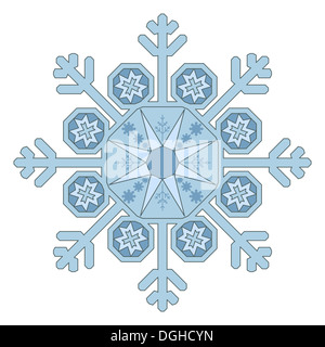 Graphique de décoration flocon de neige sur un fond blanc. EPS10 vector illustration. Banque D'Images