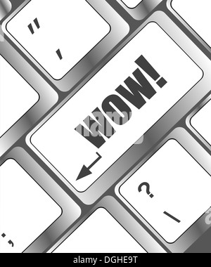 Bouton avec symboles wow sur le clavier moderne Banque D'Images