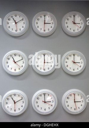 mur des horloges Banque D'Images