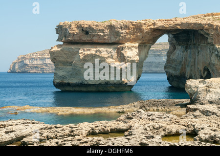 Fenêtre d'azur, Dwejra, Gozo, Malte Banque D'Images