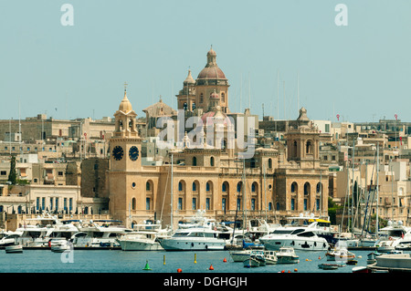 Marina à Kalkara, Grand Harbour, Malte Banque D'Images