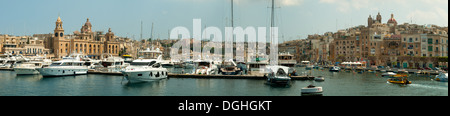 Grand Harbour Marina Panorama, Malte Banque D'Images