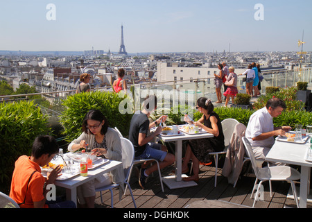 Paris France,9ème arrondissement,Boulevard Haussmann,au Printemps,grand magasin,terrasse sur le toit,vue sur la ville,le Déli-Cieux,restaurant Banque D'Images