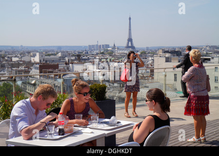 Paris France,Europe,Français,9th arrondissement,Boulevard Haussmann,au Printemps,Grand magasin,terrasse sur le toit,vue sur la ville,le Déli-Cieux,restau Banque D'Images