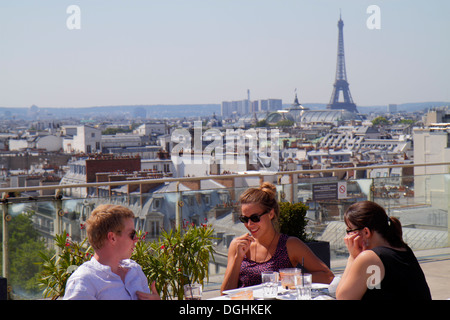 Paris France,9ème arrondissement,Boulevard Haussmann,au Printemps,grand magasin,terrasse sur le toit,vue sur la ville,le Déli-Cieux,restaurant Banque D'Images