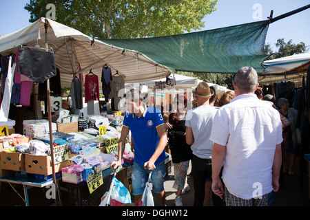 Mercato Comunale di Quirra Via Cagliari dans les étals de marché extérieur - Sardaigne Banque D'Images