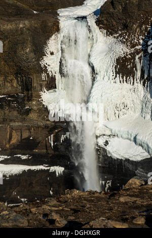 Haifoss cascade, Heklagebiet, Région du Sud, Islande Banque D'Images