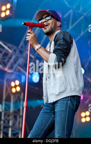 L'acteur américain et le rappeur Kid Cudi performing live at Heitere Open Air festival à Zofingen, Suisse, Europe Banque D'Images