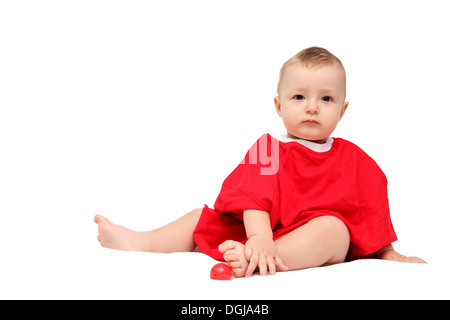 Enfant en rouge Banque D'Images