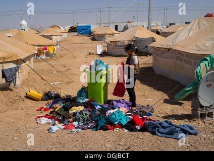 Camp de réfugiés syriens, Erbil, Irak, Kurdistan Banque D'Images