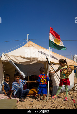 Camp de réfugiés syriens, Erbil, Irak, Kurdistan Banque D'Images