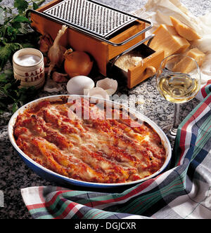 Cannelloni à la ricotta et aux épinards, Italie. Banque D'Images