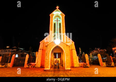 Eglise française célèbre Nha Tho, da Sa Pa, Thi tran Sapa, Sapa ou Sa Pa, province de Lao Cai, au nord du Vietnam, Vietnam Banque D'Images