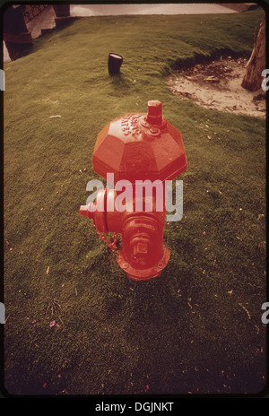 Une bouche d'eau est vue sur le parcours de golf de Lake Havasu City, Arizona. Le parcours de golf est une zone de loisirs populaire dans la ville. Banque D'Images