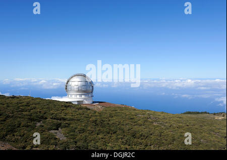 Observatoire astronomique sur le Roque de los Muchachos, Gran Telescopio Canarias, télescope, La Palma, Canary Islands, Spain Banque D'Images